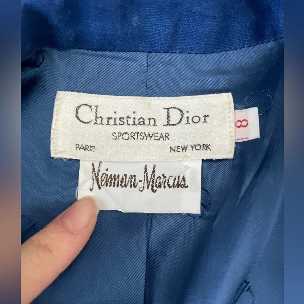 Christian Dior vintage linen cotton blend blazer jacket M